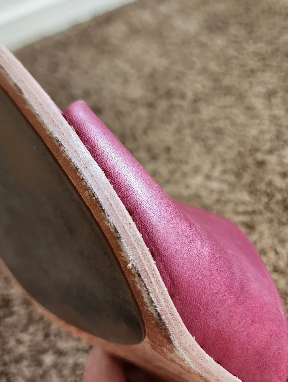 Frye Women's Open Toe Slide Mule Block Heel Plum Color 8.5 Cottagecore - Picture 13 of 13